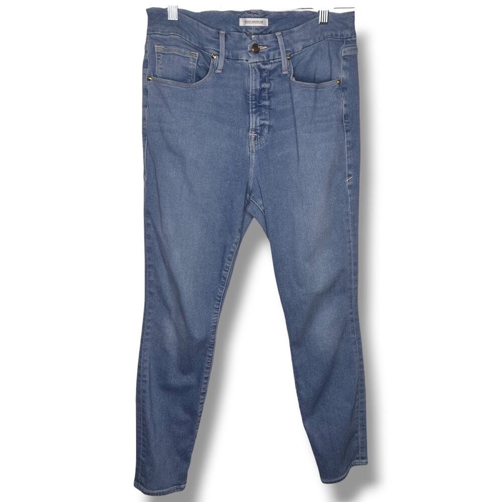Good American Good legs Crop Light Wash Denim Jeans Size 14
